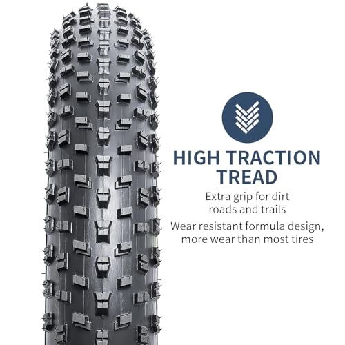 YunSCM Set of 2, 20x3.0 76-406 Bicycle Tires and 20x3.0/3.5 Tubes with 32mm Wall and 32mm American Valves, for 20-inch 3.0 Fat Bikes, Y-064