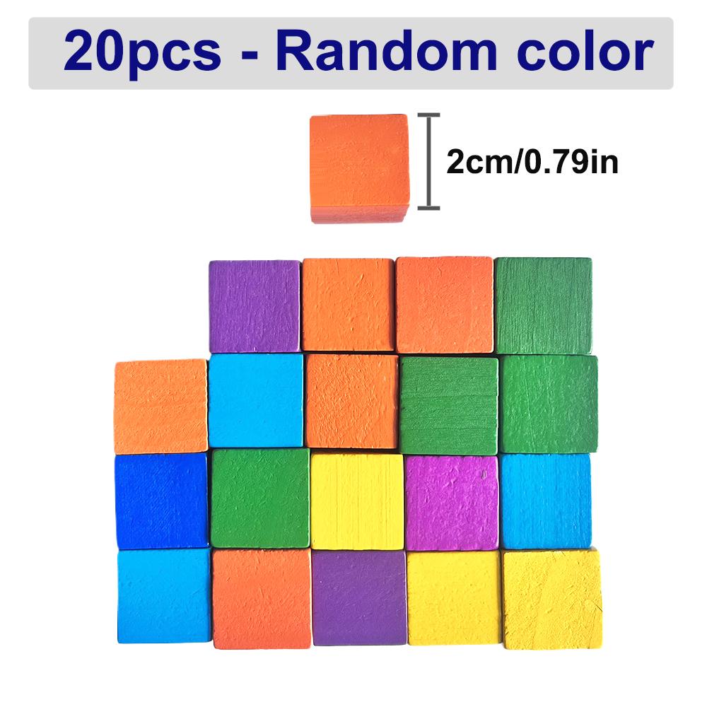 

2cm/2.5cm/3cm/4cm Cube Blocks Cubic Geometric Space Logical Thinking Game Kids Wood Building Block Educational Toys for Children