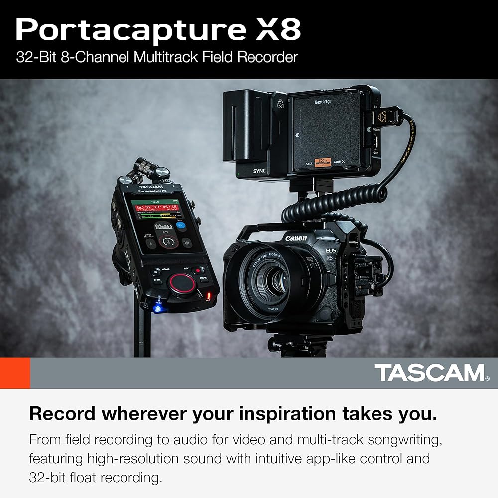 TASCAM (Tascam) Portacapture X8 32 bit float 192 kHz (Hi-Res) 8 Track Portable Recorder Podcast U...