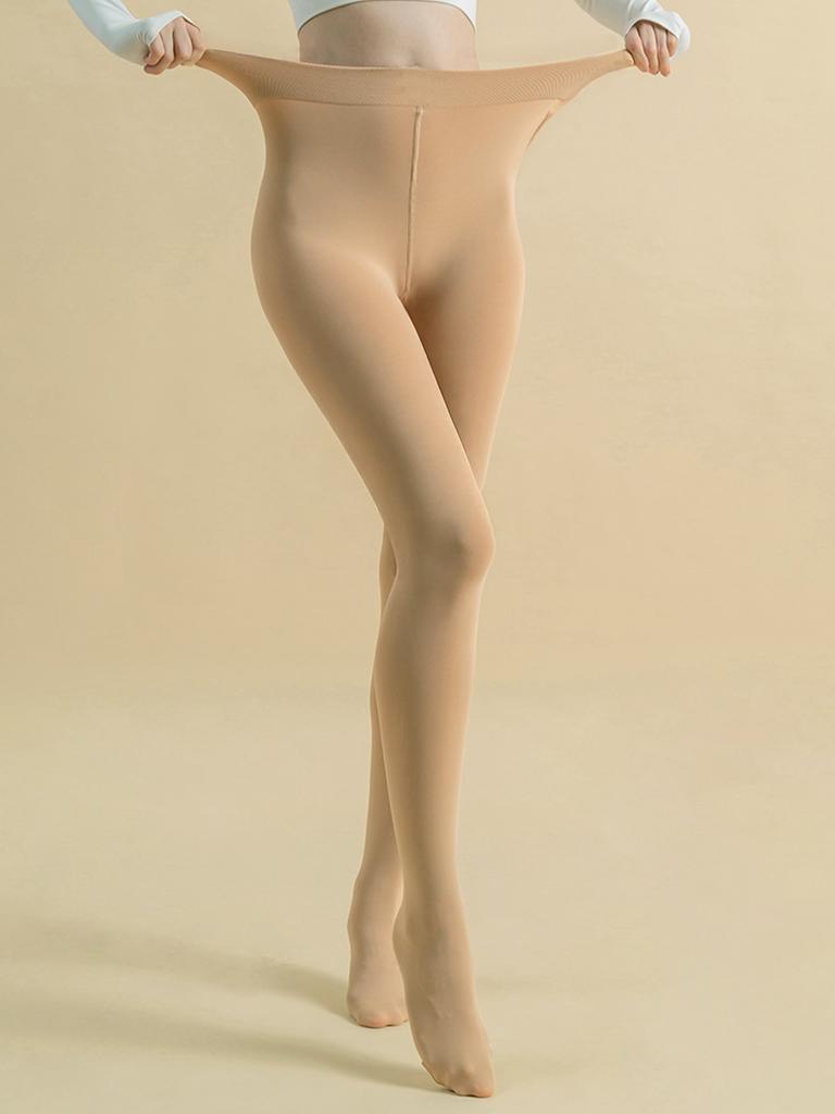 1/2 set of women's opaque fleece warm tight pants, fashionable high elasticity bottom pantyhose