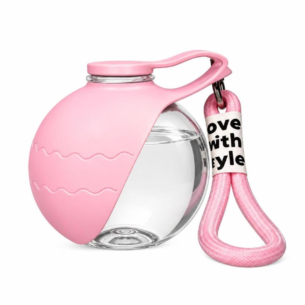 Spherical Design Pet Water Bottle Reusable Leak-Proof Dog Water Dispenser with Lanyard 181ML Travel Water Cup Pet Walking