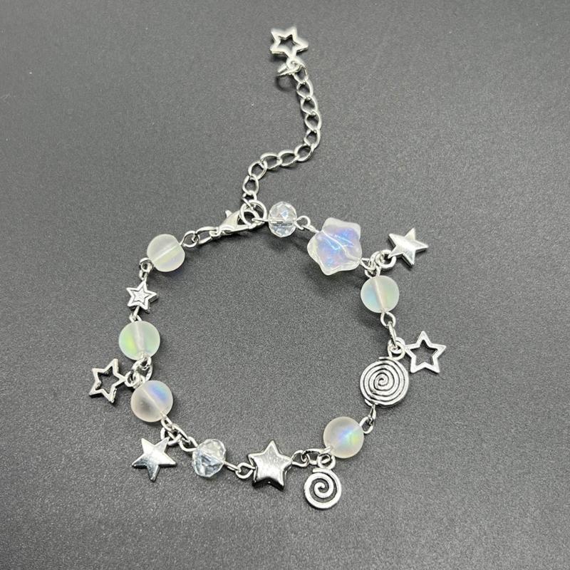 Handmade Beaded Bracelet with Unique Star Shape Eye catching and Stylish Pendant Beaded Bracelet Chic Hand Chain Decors