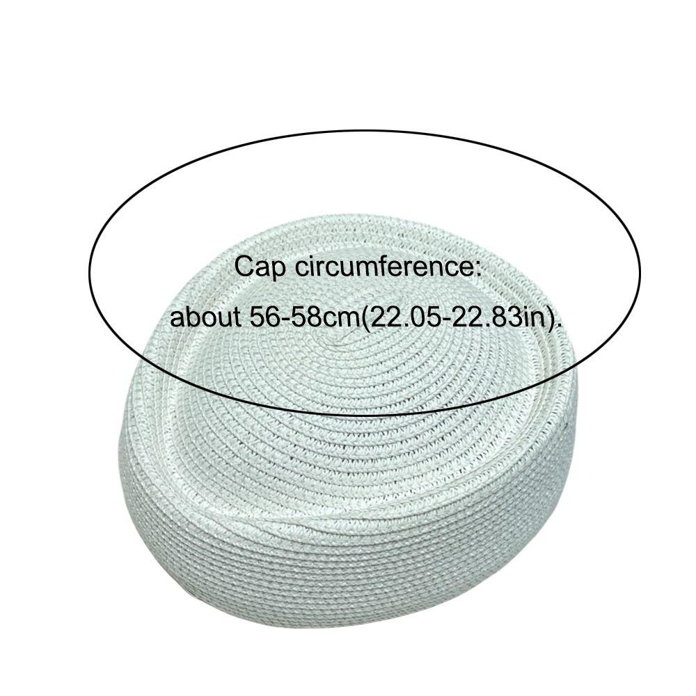 Solid Color Straw Weaving Hat Casual Beanie Cap Elegant Beret Hat