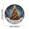 Christmas Tree Round Metal Wall Art for Home Decor Kitchen Garden Cafe Seasonal