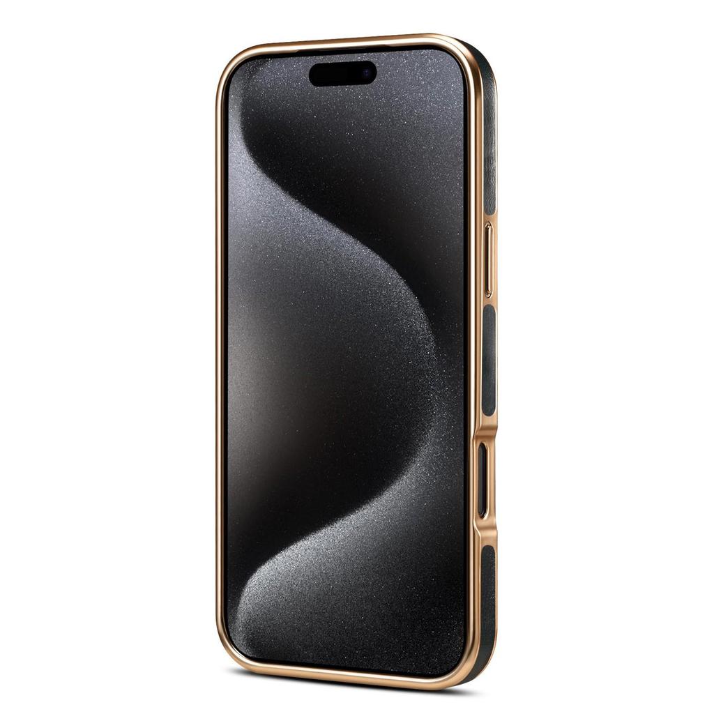 Denior Apple 17 Air Genuine Leather Protective Case for iPhone 17 Pro Max, Cowhide Electroplated 