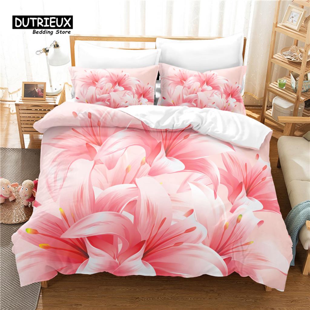 Rose Duvet Cover Set, Roses Bedding Set, Soft Comfortable Breathable Duvet Cover, For Bedroom Guest Room Decor