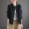 Women's Short Jacket Women's Loose Zipper Cardigan Sweater Medium Casual Stick