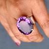 Luxury Sparkling Purple Color Oval Women's Ring Delicate Fashion Wedding Banquet Accessories Jewelry Gifts