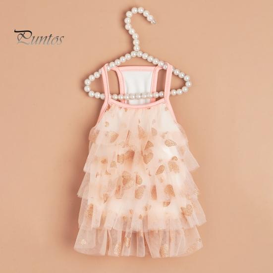 

Платье для домашних животных с милым рисунком любви, платье принцессы для собак, дышащая удобная юбка на подтяжках для собак, товары для домашних животных XS розовый