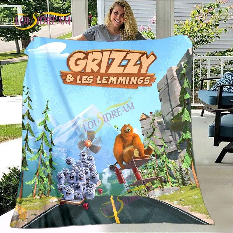 Cartoon 3D Druck Französisch Cartoon Flanell Mode Grizzy Und Die Lemminge Decke Kinder Erwachsene Decke Hause Büro Decke.