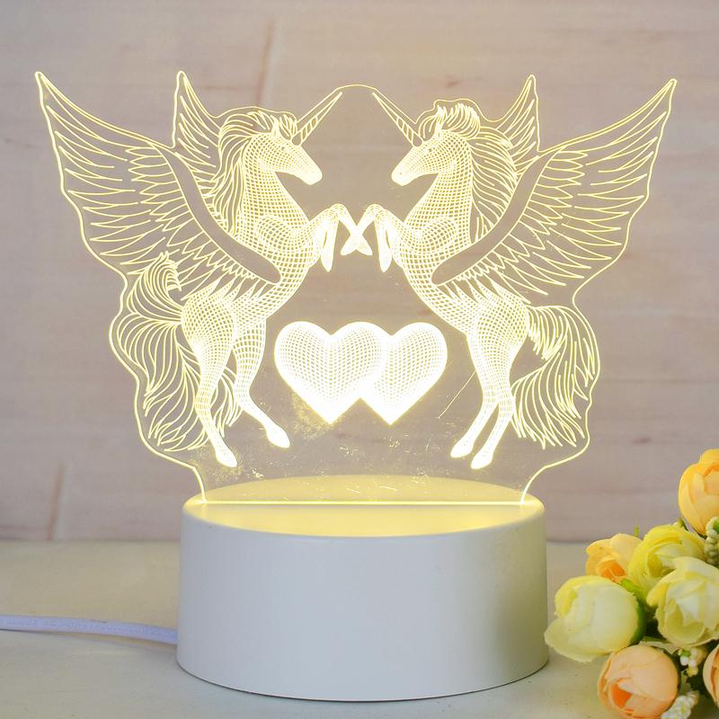 Customize Acrylic 3D Illusion LED Warm White Night Light for Living Room Kids Bedroom Decorative Lamp with USB Power