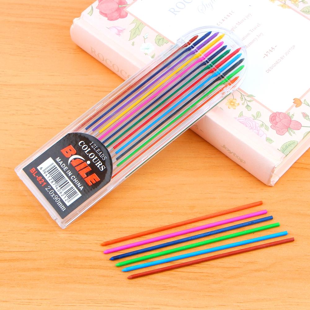Colorful Pencil Refill 2.0mm Automatic Pencil Lead Pencil Refill Draw Sketch Office School Writing Supplies Stationery