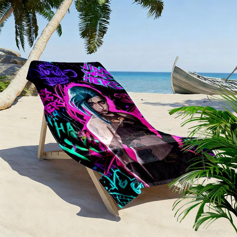 Jinx Print Beach Towel, Large Soft Quick Dry Towel for Beach Camping Swimming