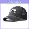 Wtf Letter Cotton Baseball Cap For Men Women With Breathable Mesh Summer Sun Protection