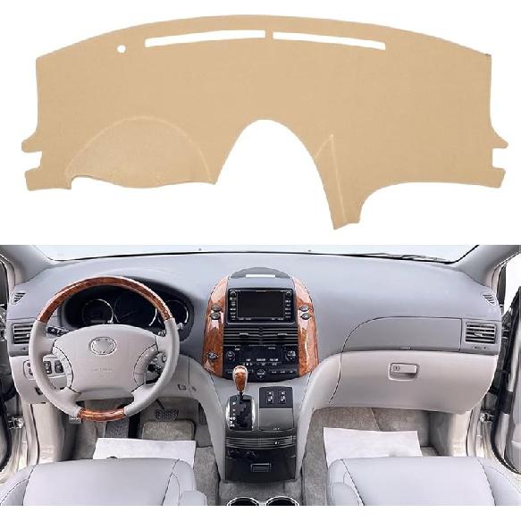 Dash Cover Mat  Fit For Toyota Sienna 2011-2014, Dashboard Cover Pad Carpet Protector (Black)