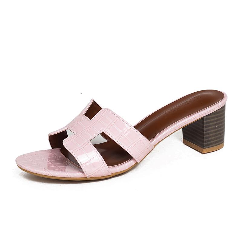 Dicke Sommer-Hausschuhe für Damen – 2025 Mode, Sandalen mit 5 cm hohem Absatz