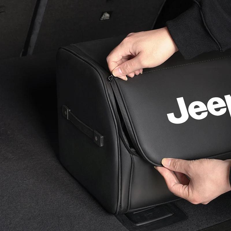 Für Jeep Auto Kofferraum Organizer Box Große Kapazität Werkzeug Aufbewahrungstasche Für Jeep Renegade Wagoneer Avenger Recon Wrangler JK Gladiat