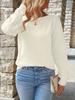 Women's Spring New Arrivals Crewneck Knit Top Hollow Long Sleeve One Shoulder Sweater