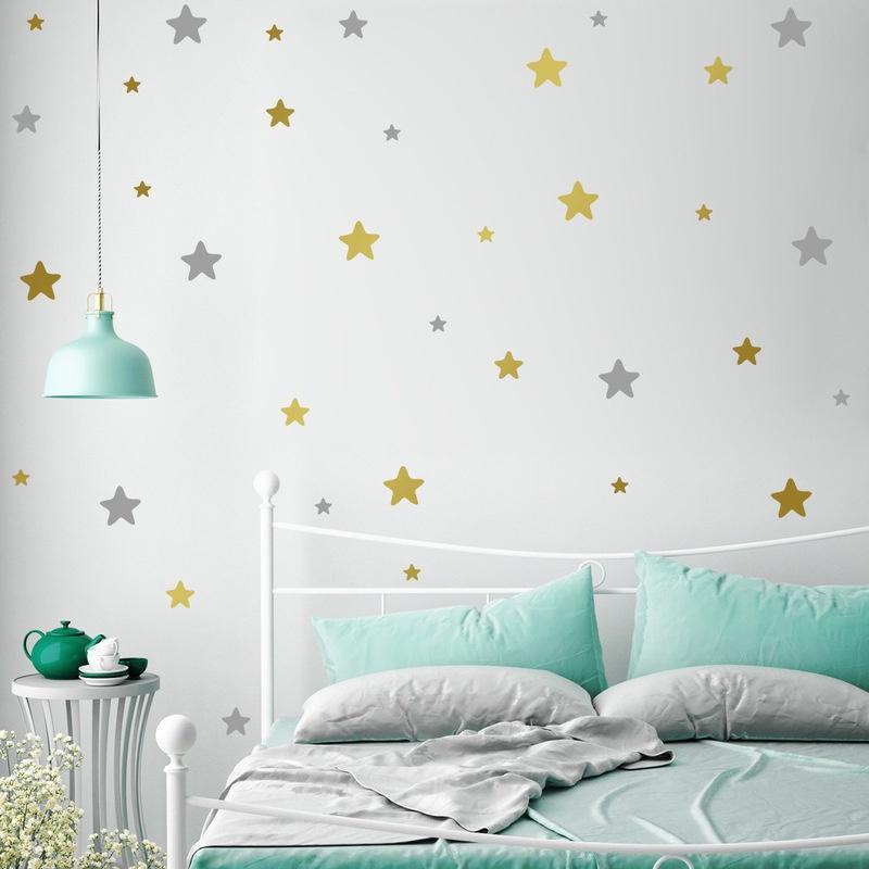 39PCS Five-Pointed Star Cartoon Children's Room Full of Stars Wall Stickers Removable Wall Sticker