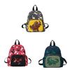 Kids Cartoon Dinosaur Pattern Nylon Backpack With Lightweight Design For School Use
