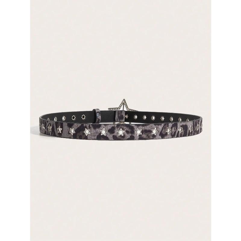 1pc Women's Y2K Star Studded Metal Hollow Star Belt, Suitable For Casual Daily Wear