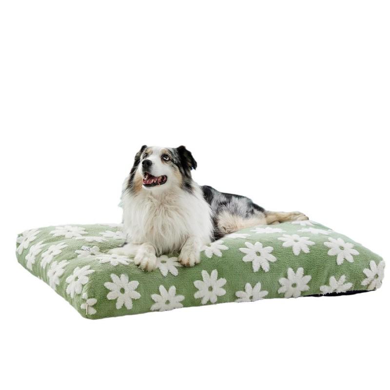 Rectangular Pet Bed Dogs Cats Soft Plush Floor Mat With Removable Cover
