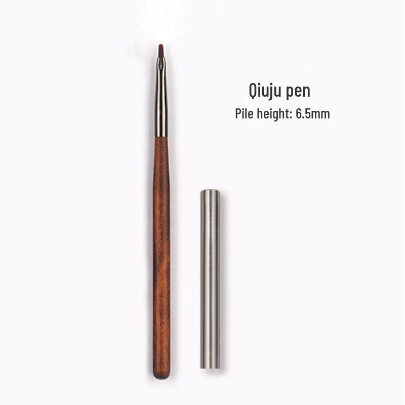 Sada štětců na nehtové umění ze santalového dřeva: Kulaté a ploché gelové štětce, liner, pro přechody, krajky a tečkování