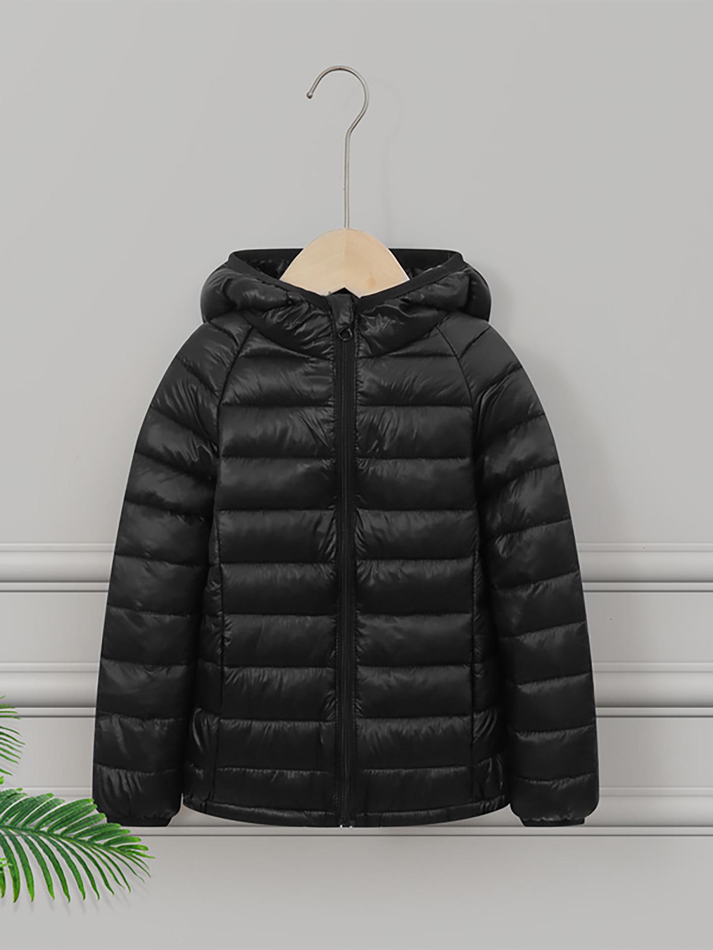 

Дитяча повсякденна пухова куртка - Легка, на бавовняній підкладці, однотонний зимовий верхній одяг для хлопчиків та дівчаток 140cm height fits 125-135cm