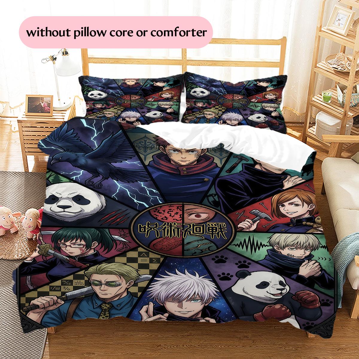 

Jujutsu Kaisen Character Pattern Bedding Home Decoration Festival Gift (1 * duvet cover + 2 * pillowcase, without core) 135x200cm