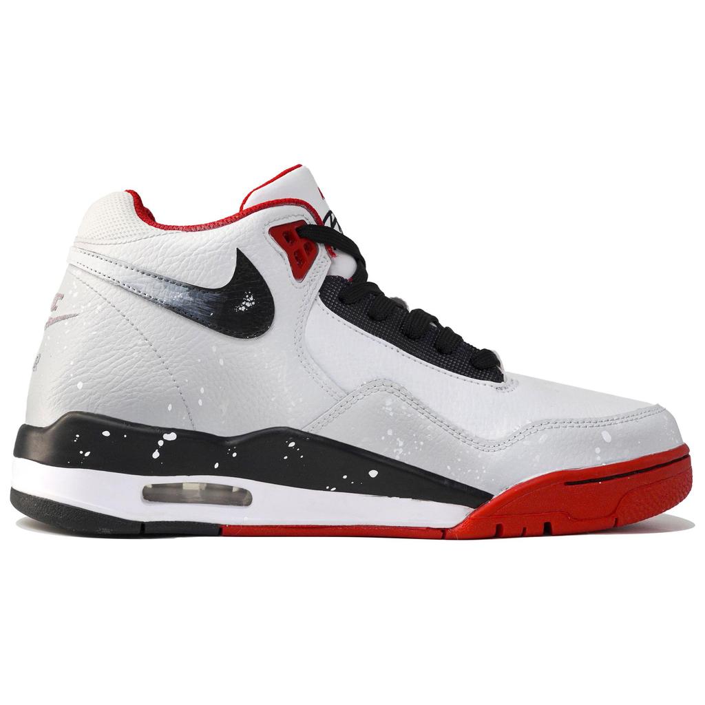 Nike Flight Legacy Myriad Flowers Entice, Tracing Snow For Plum Blossoms, Shopping Bag Mid top Vintage Basketball Shoes BQ4212-100(Team113-S-BOX)