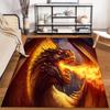 Fiery Dragon Fantasy Art Carpet with Fire Breath and Dark Wings Design1Warm Tones Suitable for Use As an Anti-slip1 For1room and Bedroom Sofas