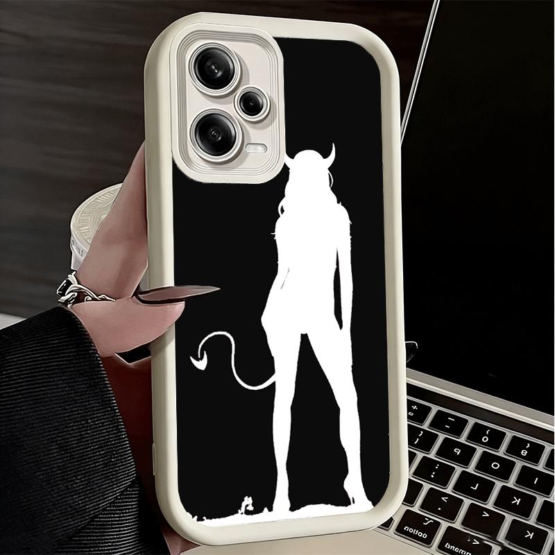 Devil Girl Silhouette Cool Soft Phone Case for Xiaomi Poco X7 X6 X5 Pro X4 Gt X3 F7 Ultra M8 M7 Redmi 15C 15 14C 13 13C 12 12C 1