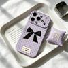 Satin bow is suitable for Apple 17PM mobile phone case 17/16PRO protective case, new female iPhone15 anti-drop.