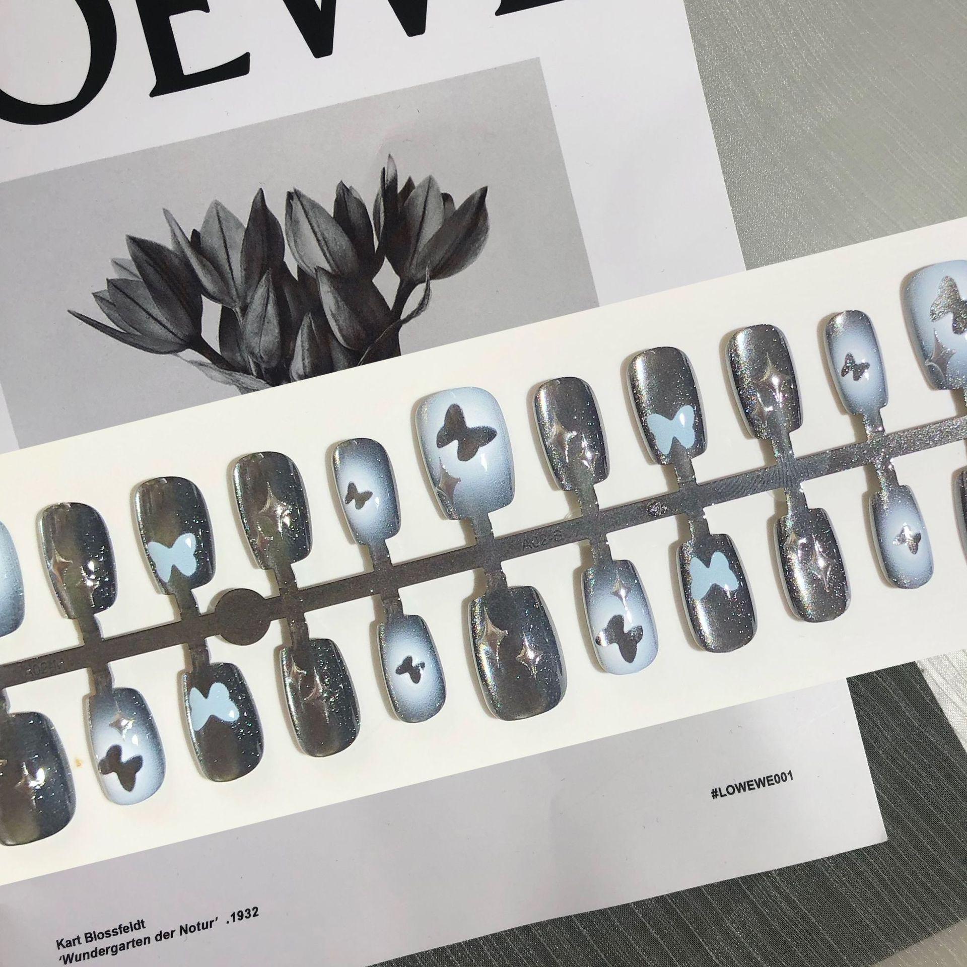 

Ногти кошачий глаз с бабочкой и 3D золотой звездой [30 штук] - Черный милый крутой острый стиль для девушки YM387-S Night Star Butterfly [All S Size]