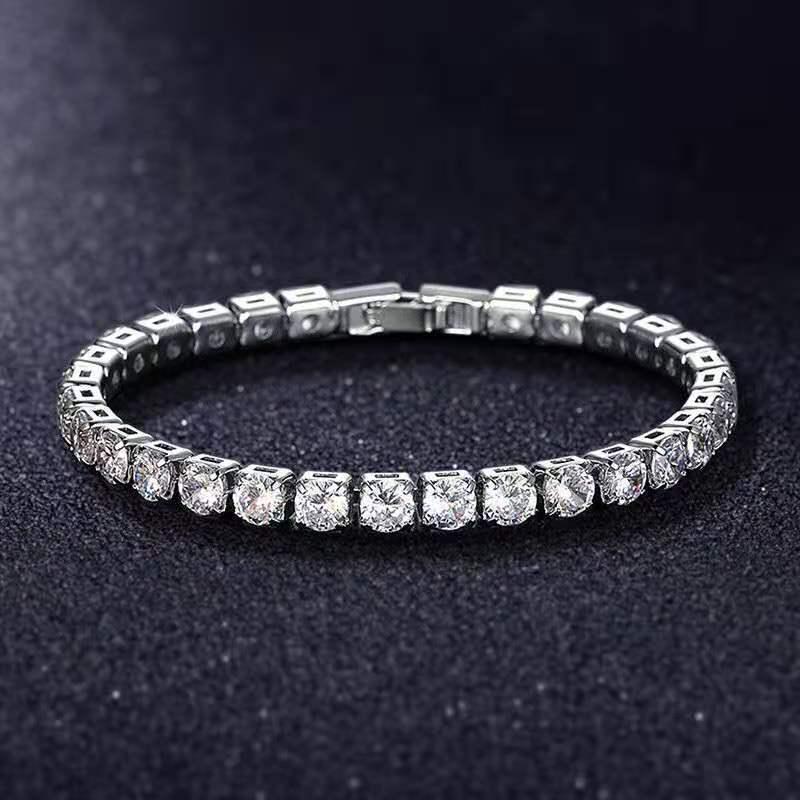 Influencer Live Stream Hot Selling Fire Color Zircon Bracelet for Women - Imitation Moissanite Star Style