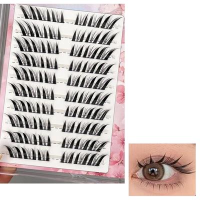 60 Pairs Large Capacity False Eyelashes - No Glue Required, Long-Lasting Adhesive, Cute, Three-Dimensional, Partial False Eyelashes, Adhesive