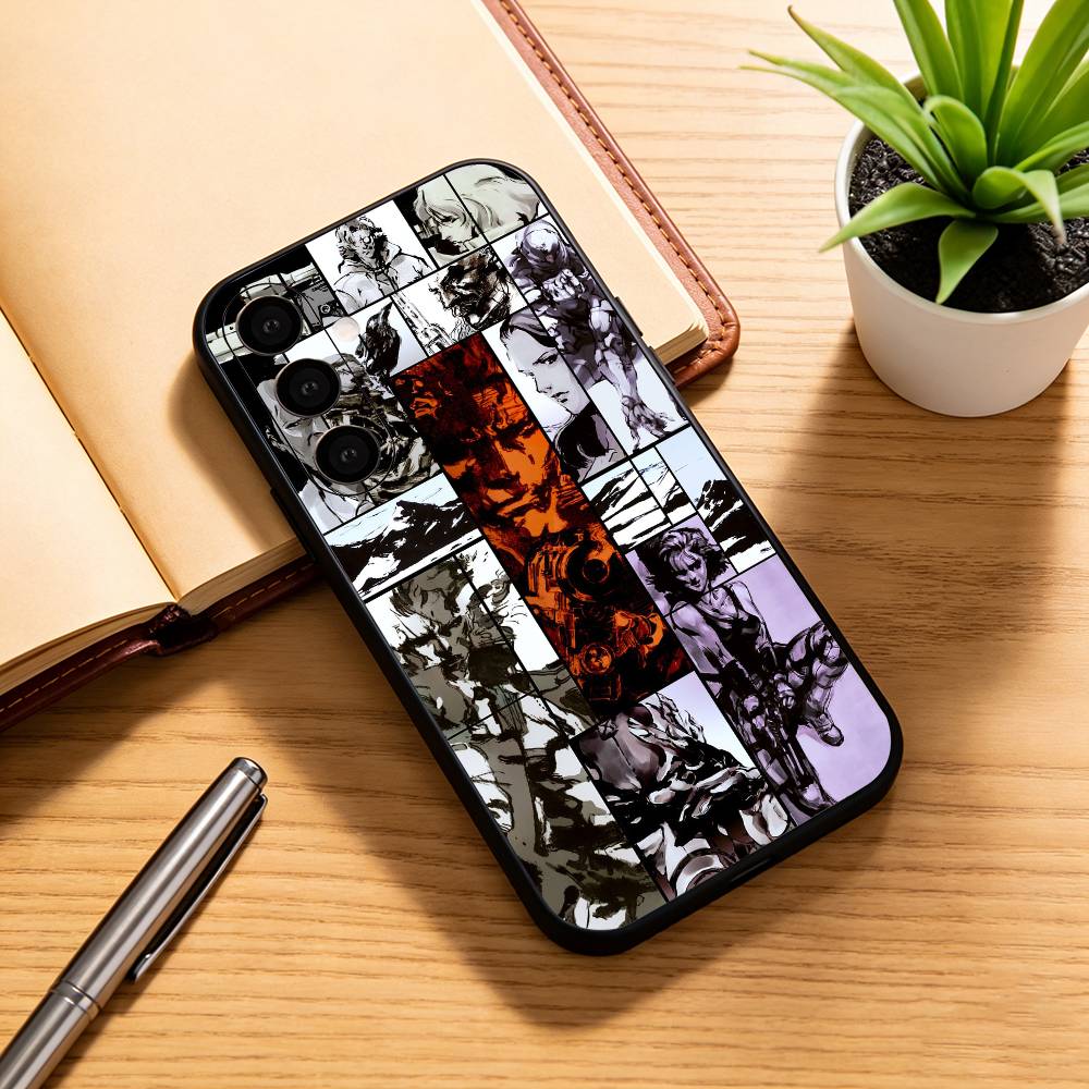 Metal G-Gear S-Solid Phone Case Black Silicone Soft For Samsung Galaxy A73,A72,A71,A70,A53,A52,A51