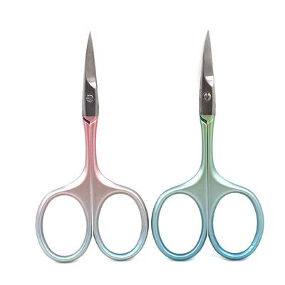 1PC Gradient Color Eyebrow Trimming Scissors Vintage Beauty Eyelash Fixing Tool Set