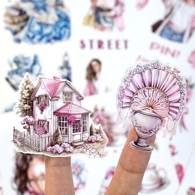 Cross-Border Pet Sticker Pack: European & American Alice Art for Junk Journals & Collages