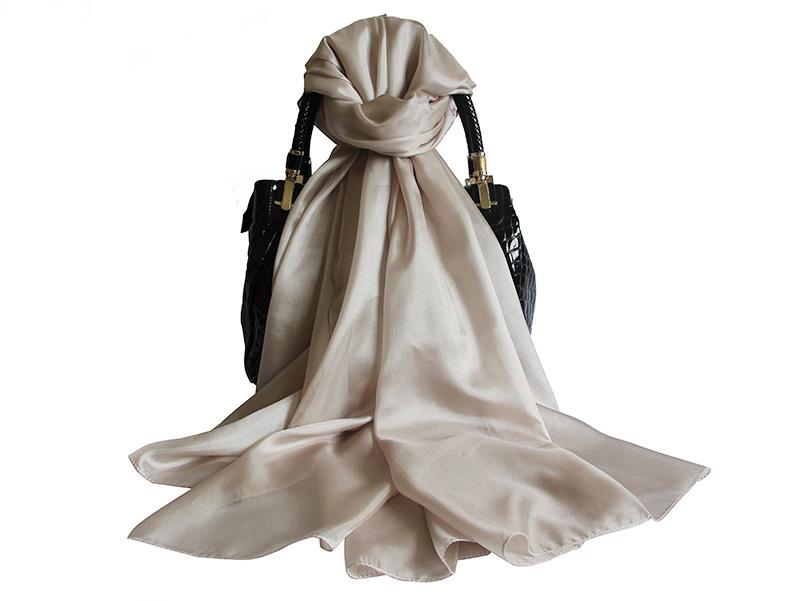 Sciarpa Stola in Seta di Gelso Grigia da Donna 180*110Cm Design Oversize Sciarpe e Coprispalle Femminili Stole Parasole Estive Kaki Nero