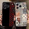 Case for iPhone 7 8 17Air 13 12 11 17 Pro Max XS Max XR 15 16 14 Plus Black Soft Phone Cover Retro Ethnic Totem Pattern