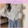Small Striped Long Sleeve Shirt With 3d Effect For Spring Fashion And Casual Wear