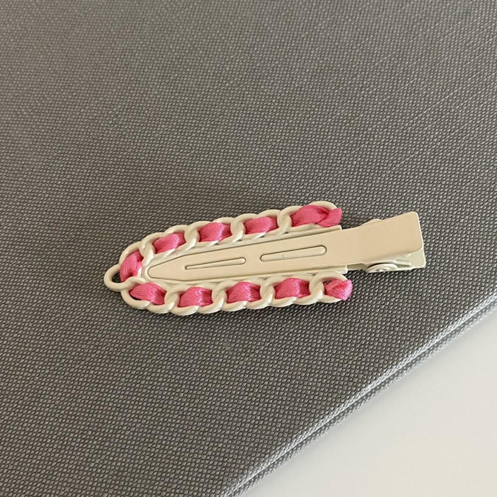 Корейская сливово-розовая кружевная цепочка бесшовная заколка для макияжа зажим для края накладные пряди для челки сладкая крутая девушка заколка для челки