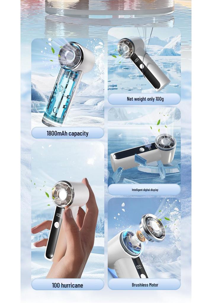High-Speed LED Display Portable Mini Fan for Camping  