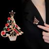 Luxury Exquisite Christmas Brooches Full Rhinestone Xmas Tree Santa Snowman Elk Penguin Brooch Pins Party Corsage Jewelry Gifts