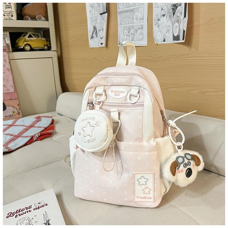 Japanese Ins Wind Star Backpack High Value Sweet Girl Backpack Large Capacity Light Student Backpack
