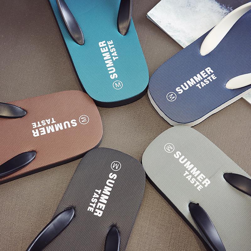 Slippers men's summer new flip-flops men's non-slip rubber slippers beach pinch cold slippers