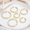 Gold and Silver Twisted Pattern Large Hoop Earrings - European Style Luxurious Fashion Accessories for Women