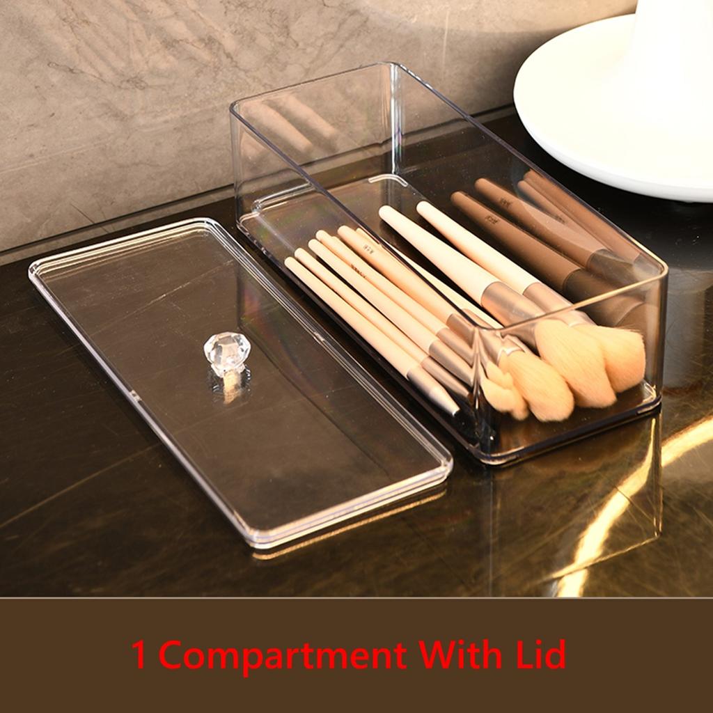 Clear Acrylic Makeup Layered Storage Box Dressing Table Cosmetic Lipstick Organizer Boxes Desktop Drawer Divider Storage