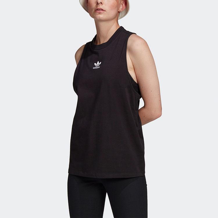 Adidas Originals Trefoil Casual Sports Breathable Sleeveless Tank Top Women tops Black GN2884